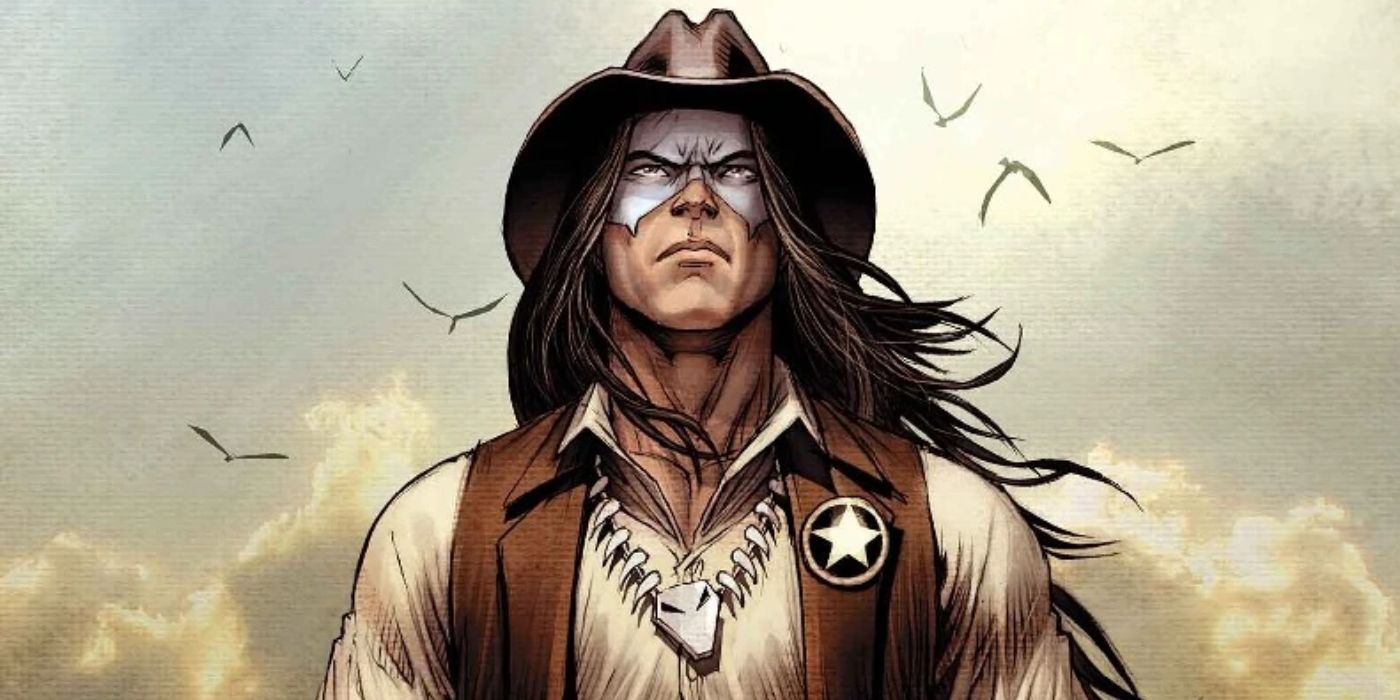 Red Wolf looks up at the sky in Marvel Comics