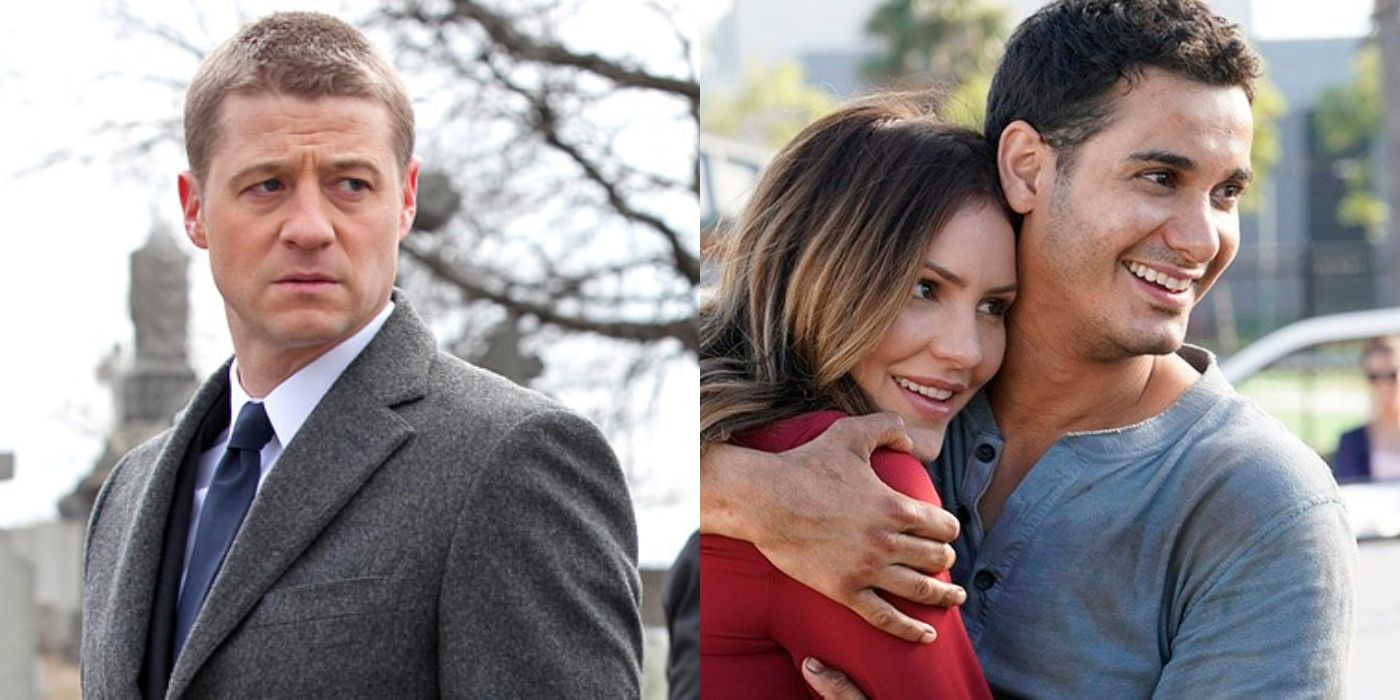 Split image of Jim on Gotham and Paige and Walter on Scorpion
