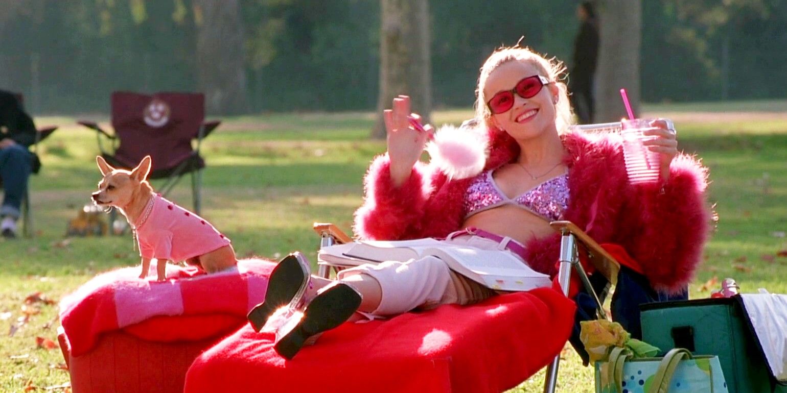Reese Witherspoon in Legally Blonde enjoying some sun before heading to law school.