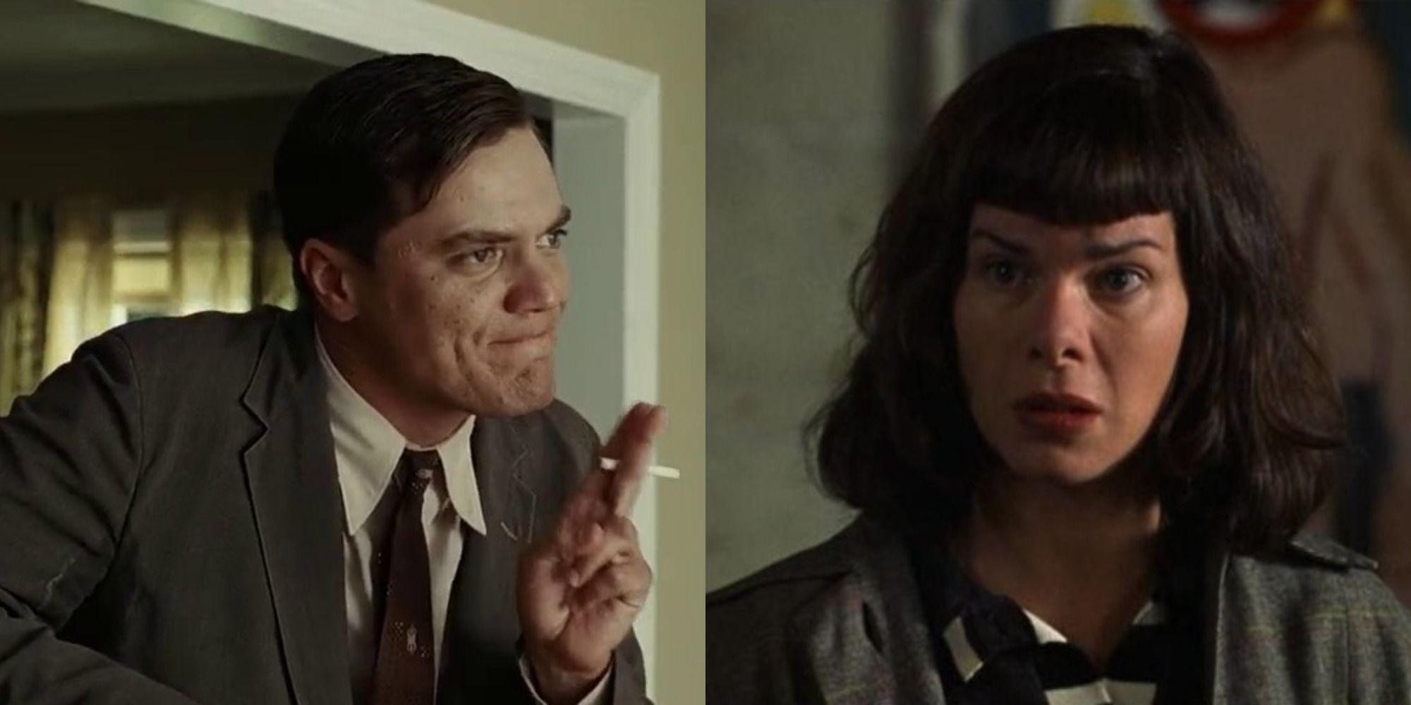 Split image showing Michael Shannon in Revolutinary Road and Marcia Gay Harden in Pollock