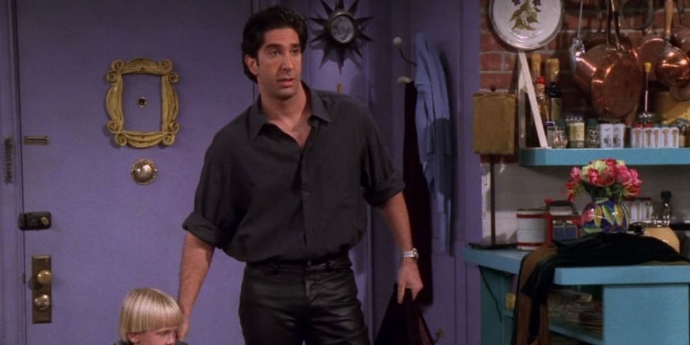 Ross Geller wearing Leather Pants on Friends.