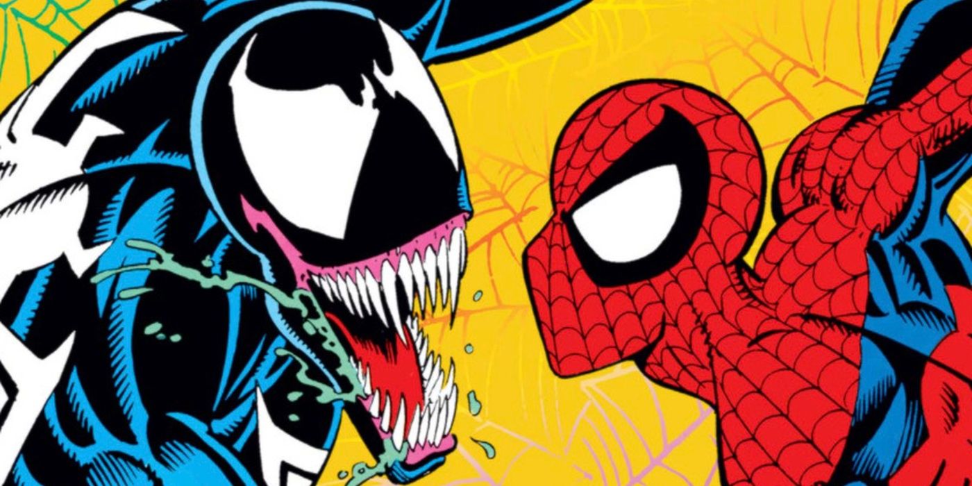 Venom fighting Spiderman in the comics