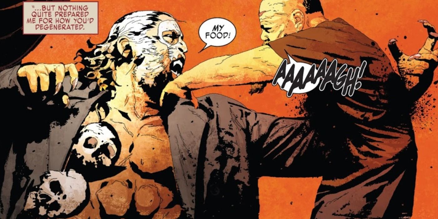 Sabretooth attacks in the Old Man Logan comic