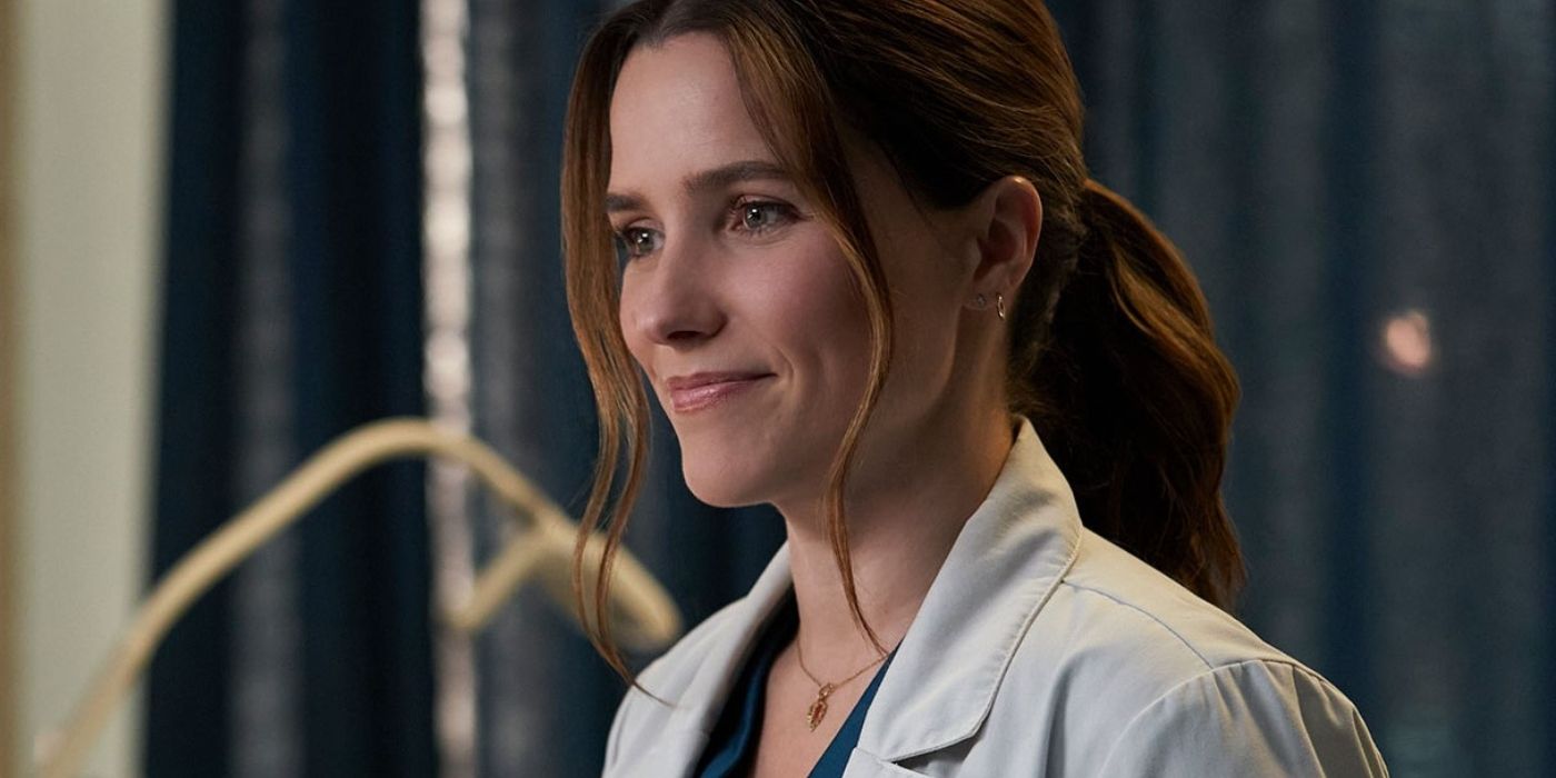 Sam smiling in her white coat on Good Sam
