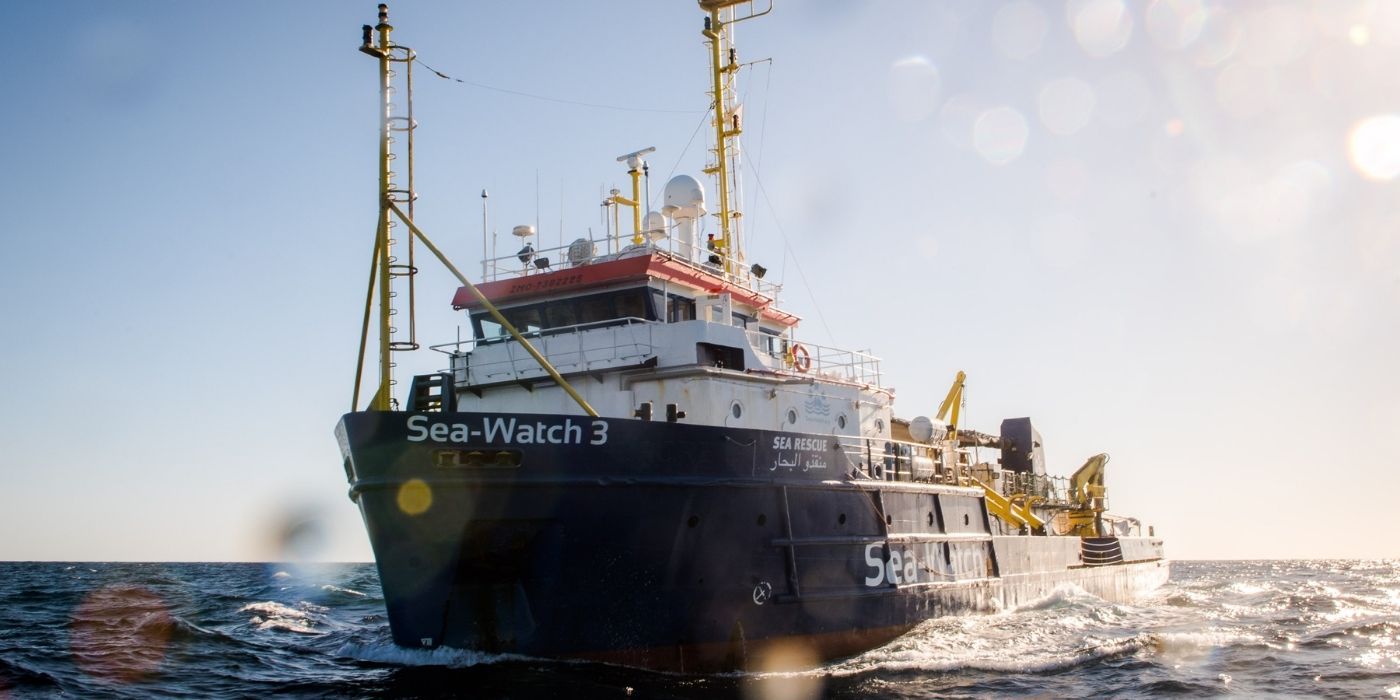 The Sea Watch 3 on the ocean