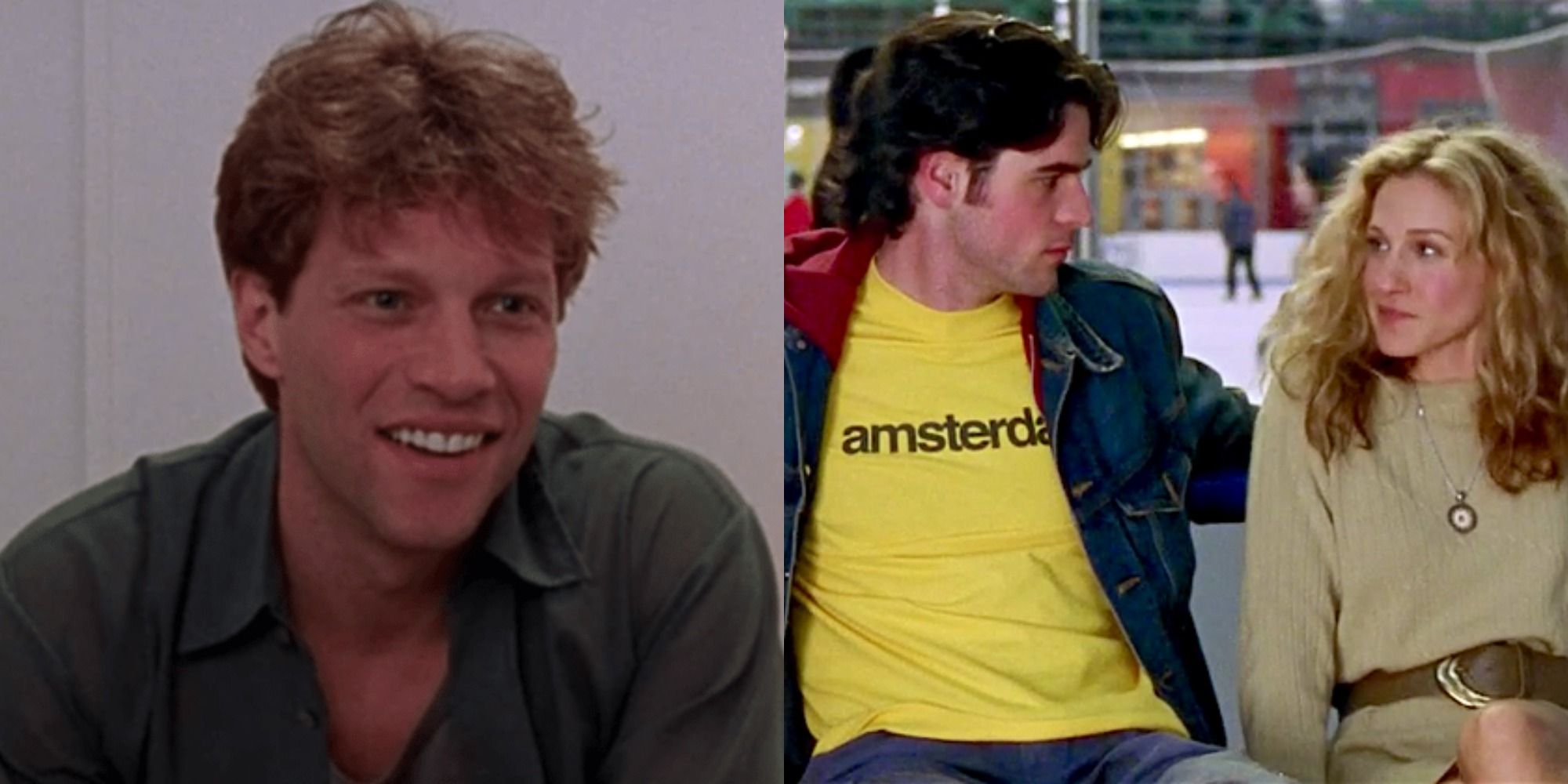Split image showing Seth and Sean with Carrie in SATC