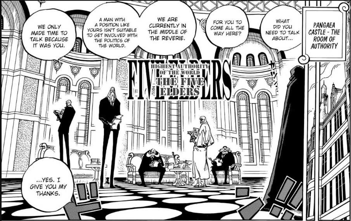 The Five Elders in the One Piece manga.