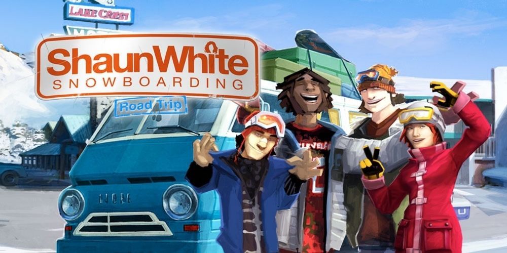 Shaun White and his friends smile for a group shot for his Wii video game