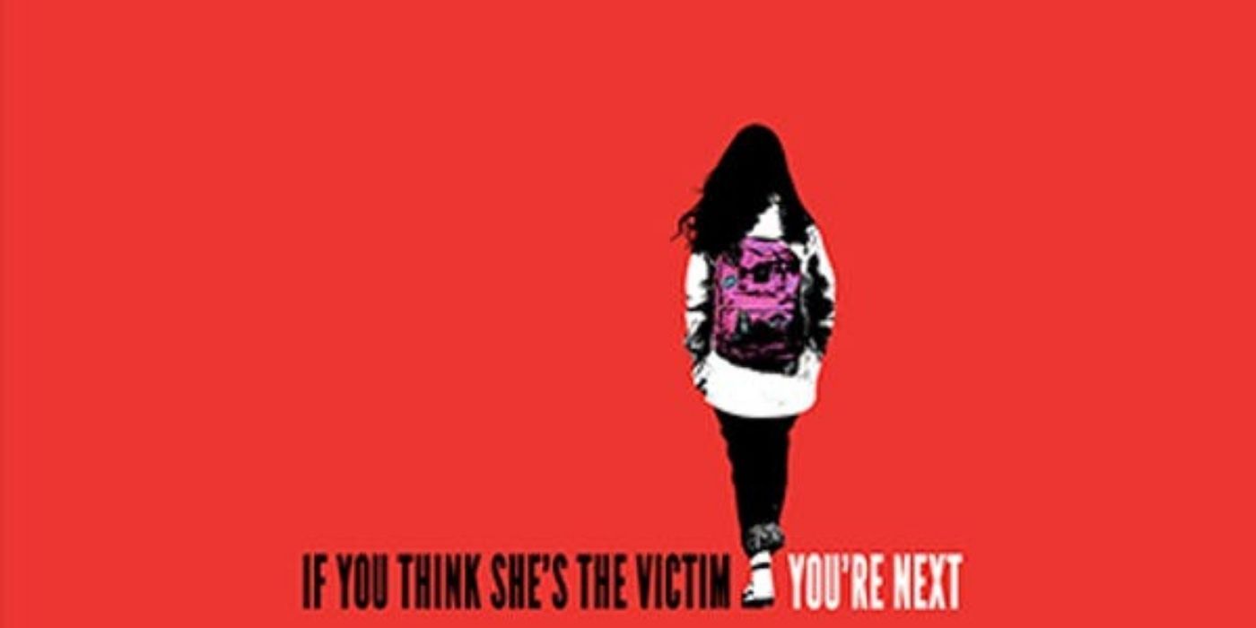 Poster for the Shudder short White Girl showing a girl walking