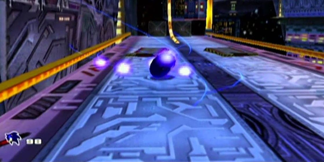 Sonic in the space level of Sonic Adventure 2