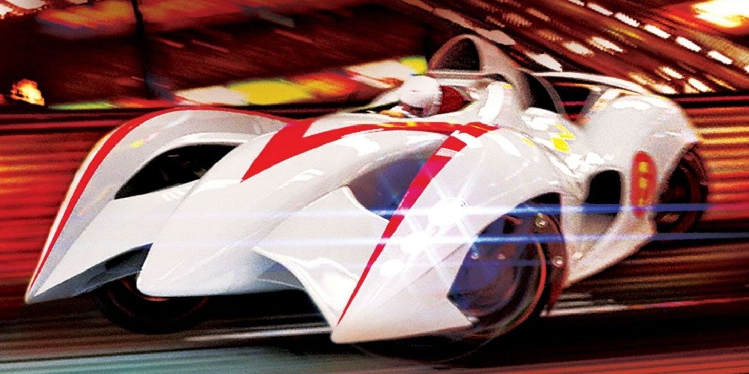 A car drives in Speed Racer