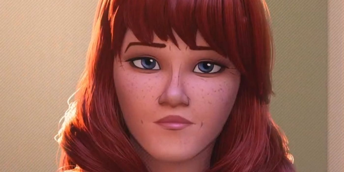 Mary Jane looking serious in Spider-Man Into The Spider-verse