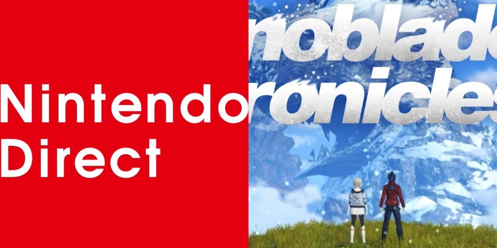 Split image of a Nintendo Direct logo and the cover of Xenoblade Chronicles 3