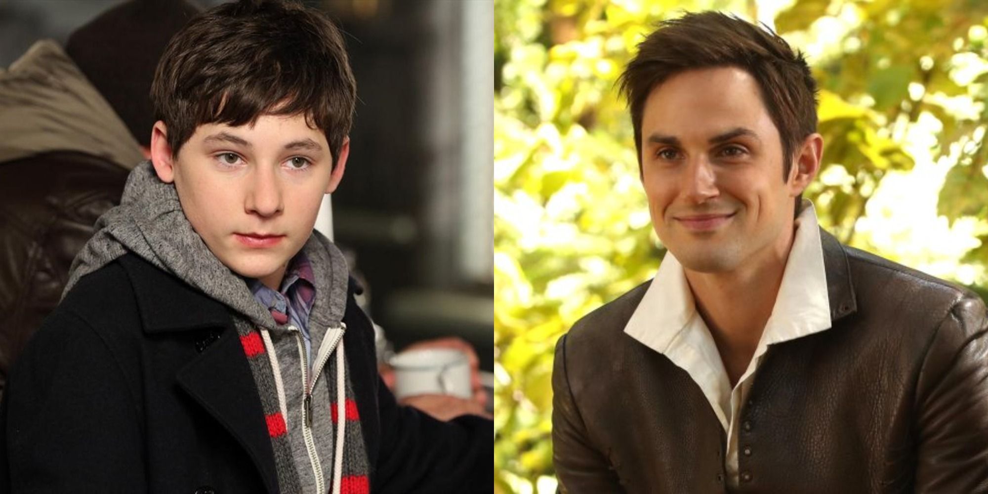 Split image of Jared Gilmore and Andrew West playing Henry Mills in Once Upon A Time