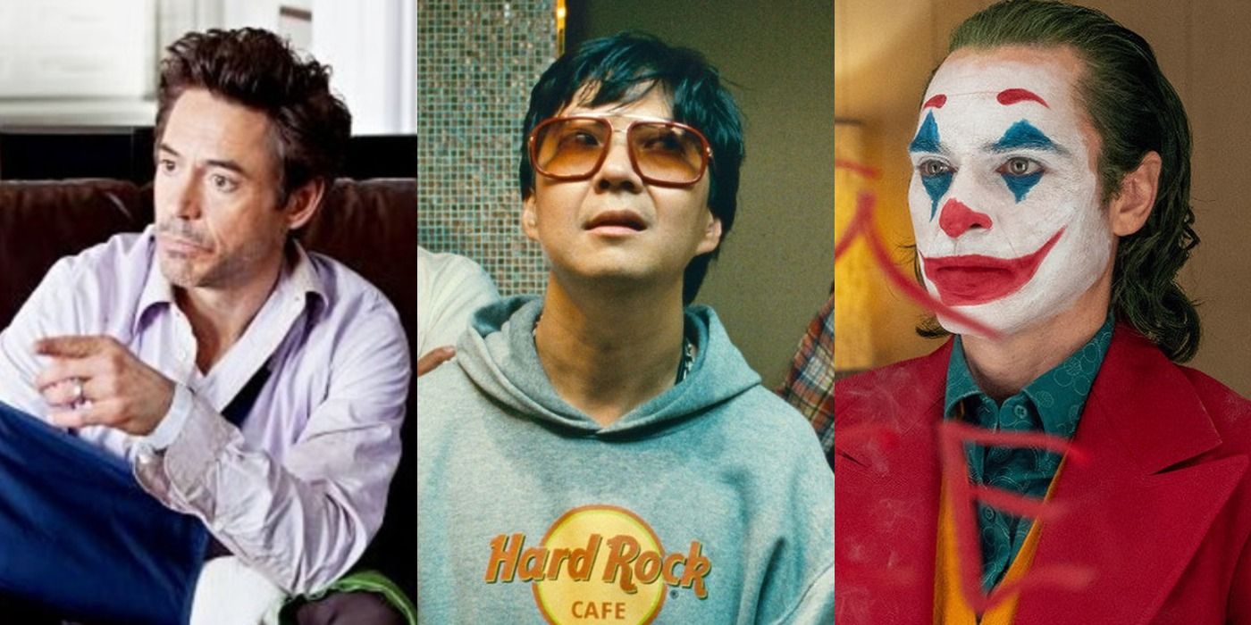 Split image of Phil in Due Date, Mr. Chow in The Hangover Part II, and Arthur in Joker
