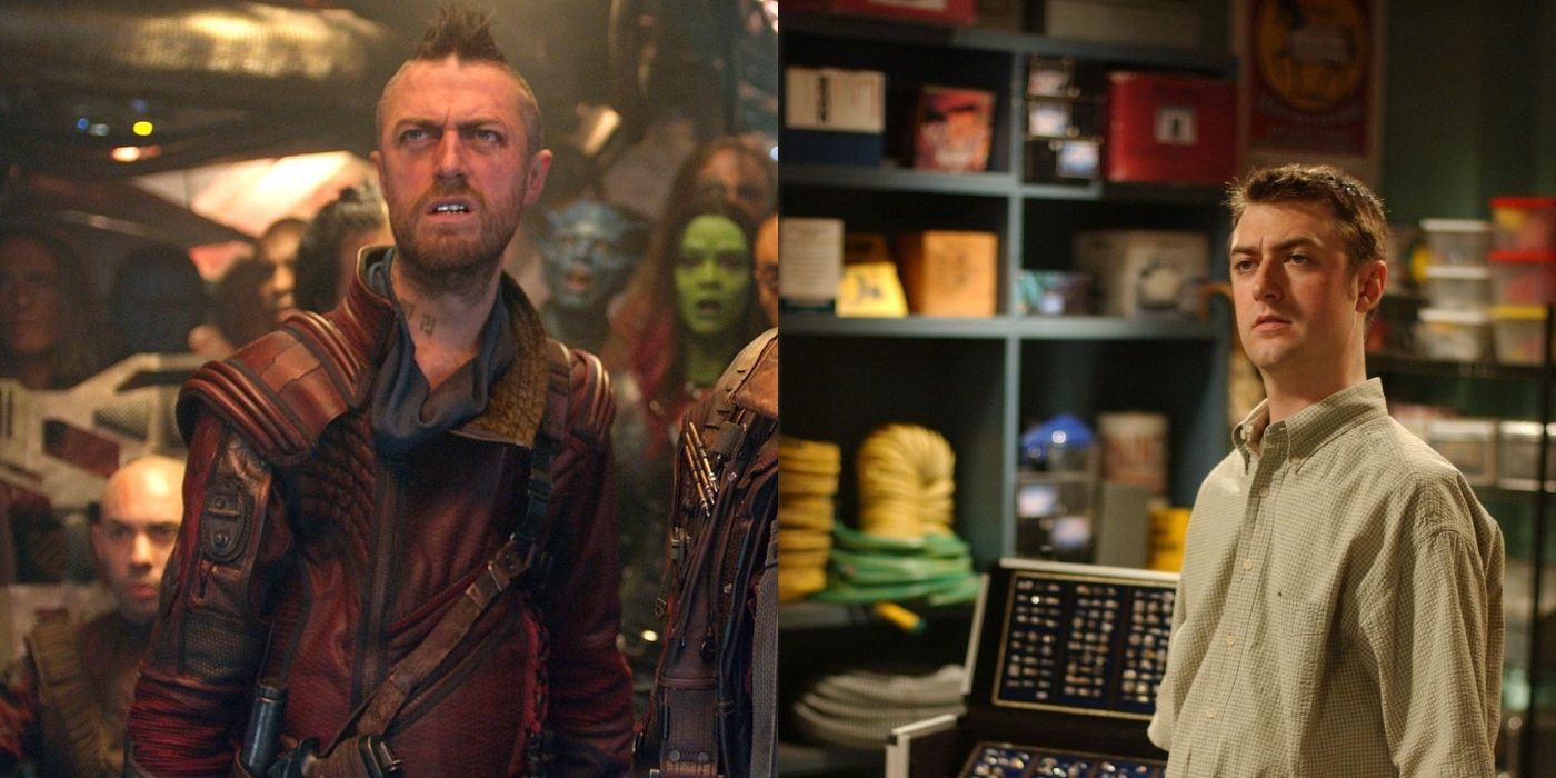 Split image of Sean Gunn in Guardians of the Galaxy and Gilmore Girls