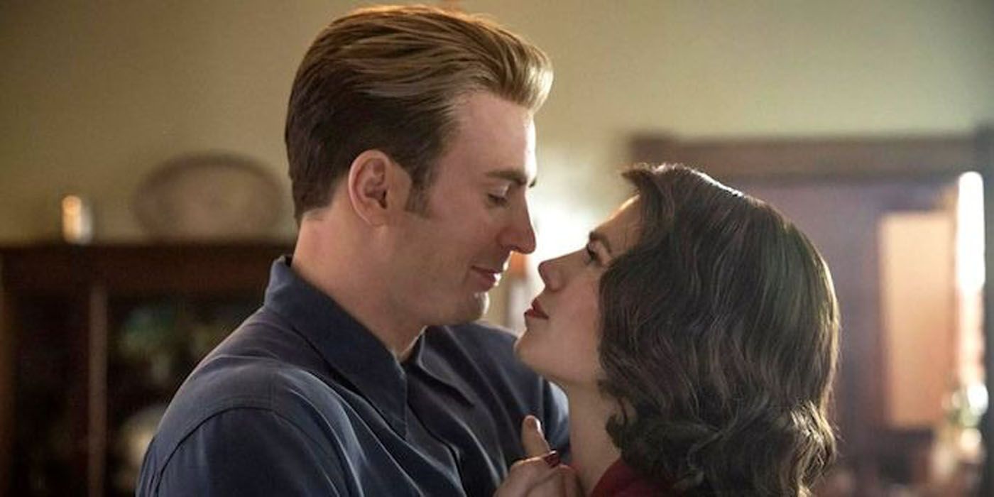 Steve Rogers and Peggy Carter dancing in Avengers Endgame.
