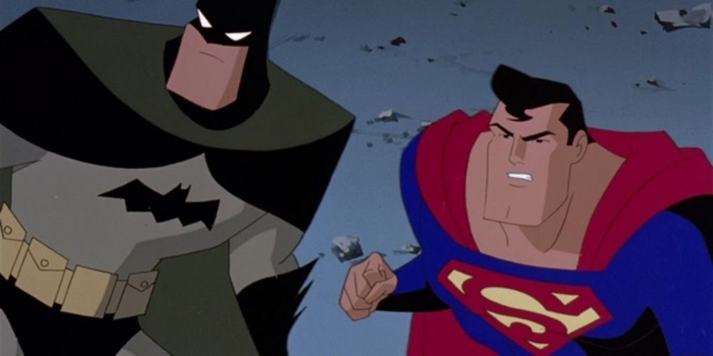 Superman and Batman get ready to fight 
