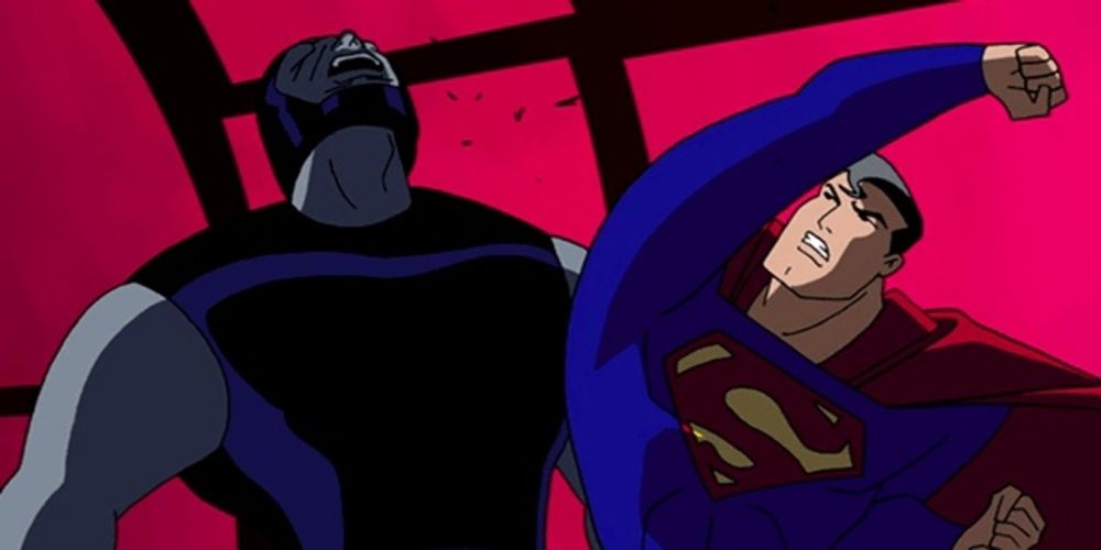 Superman punches Darkseid in Justice League 