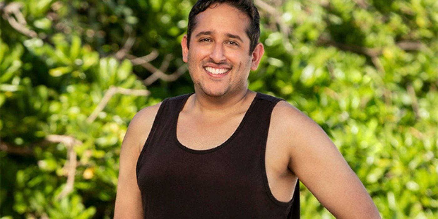 Omar Zaheer smiling for the camera in Survivor 42