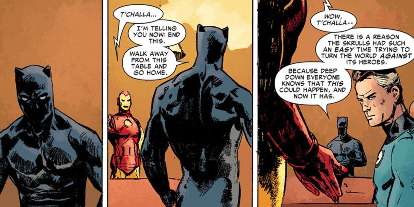 T'Challa refuses to join the Illuminati in Marvel Comics.