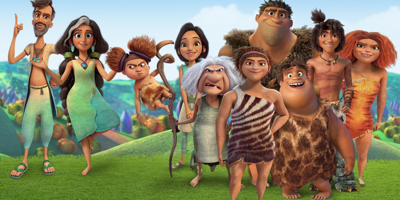 The main characters of The Croods Family Tree 