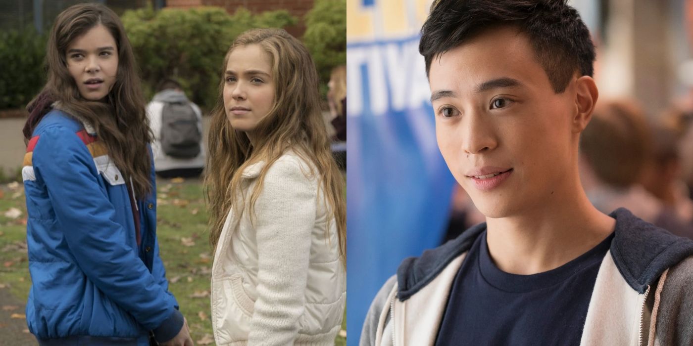 Split image of Nadine, Krista, and Erwin in The Edge Of Seventeen