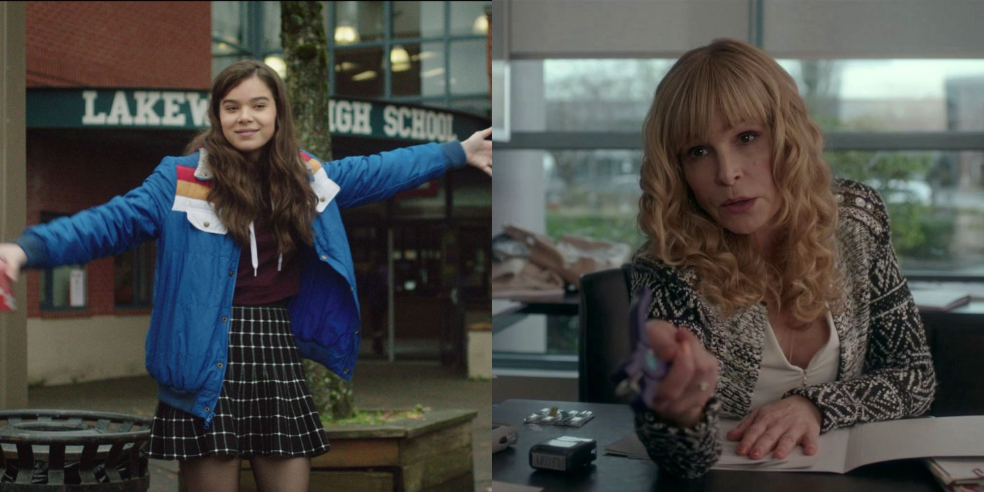 Split image showing Nadine and Mona in The Edge of Seventeen