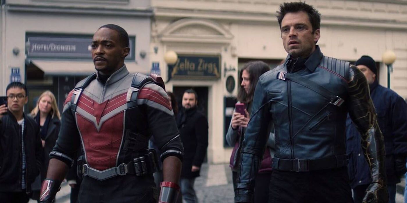 The Falcon and the Winter Soldier standing side by side.