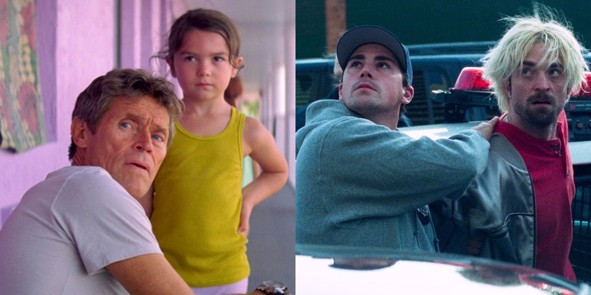 Split image showing scenes from The Florida Project and Good Time