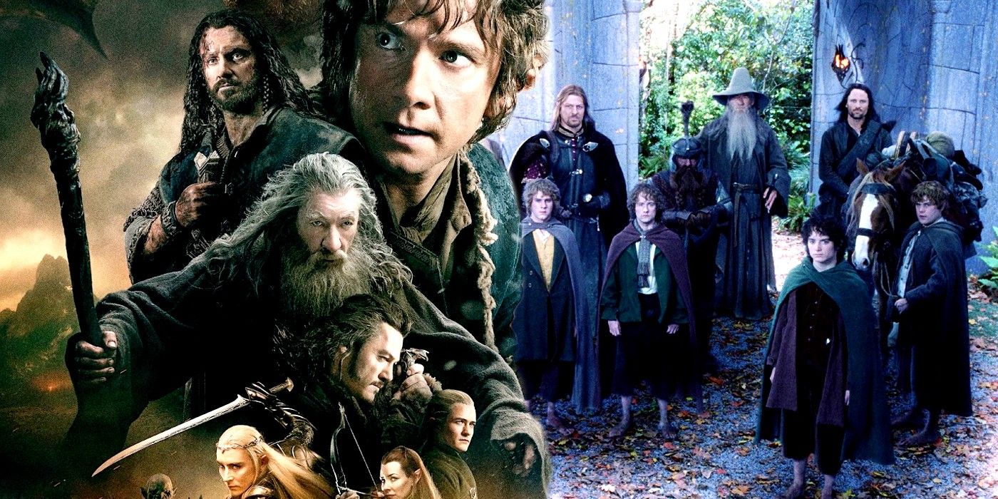 The Hobbit poster and Lord of the Rings fellowship