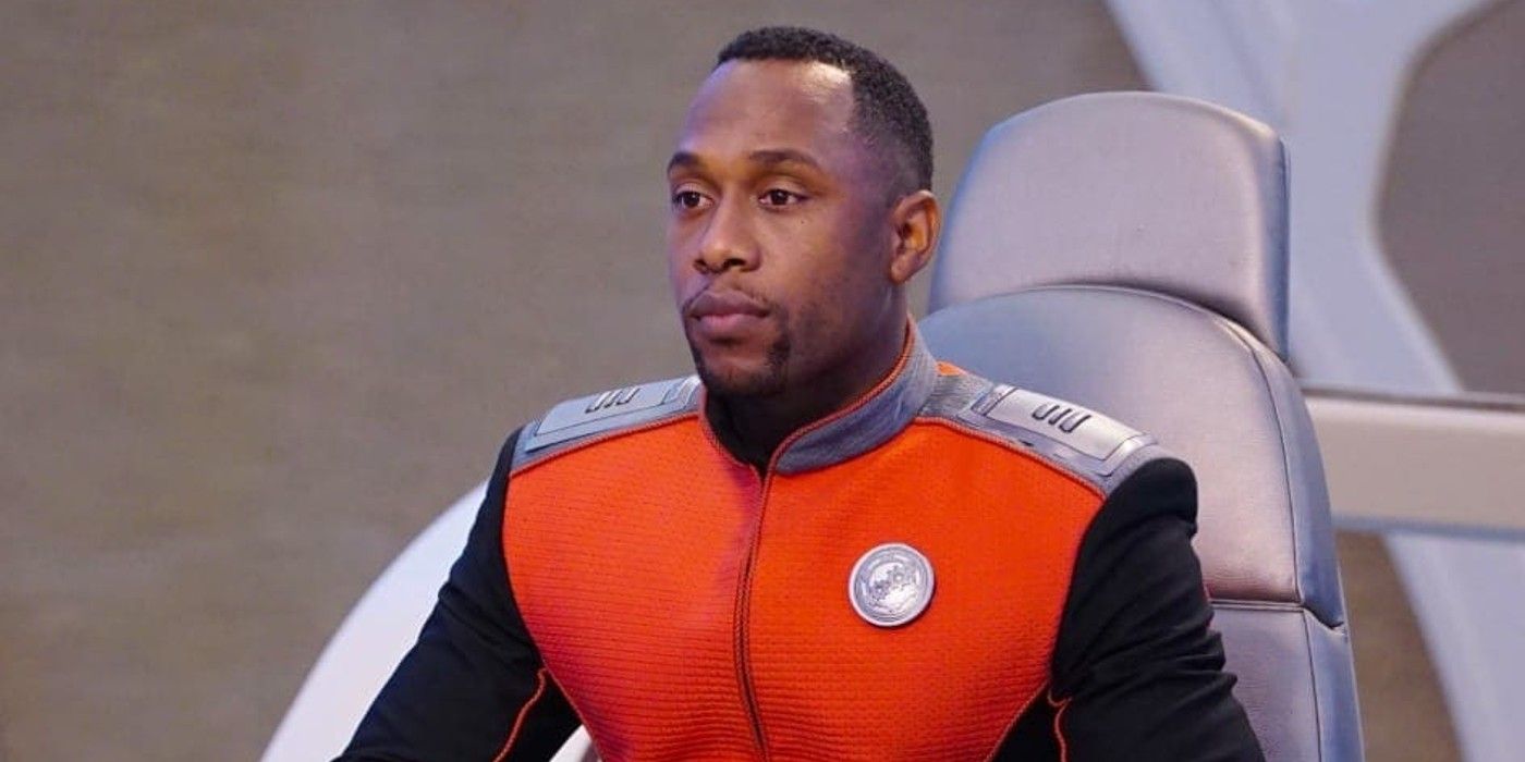 John LaMarr sits at command in The Orville.