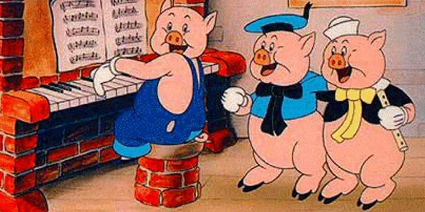 Disney&rsquo;s Three Little Pigs sing at a Piano