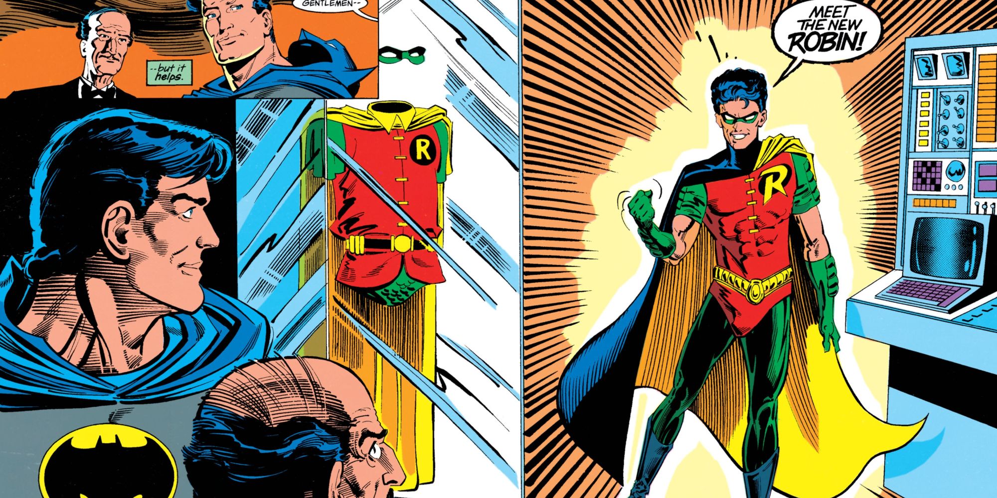 Tim Drake emerging as the third Robin in Batman 457