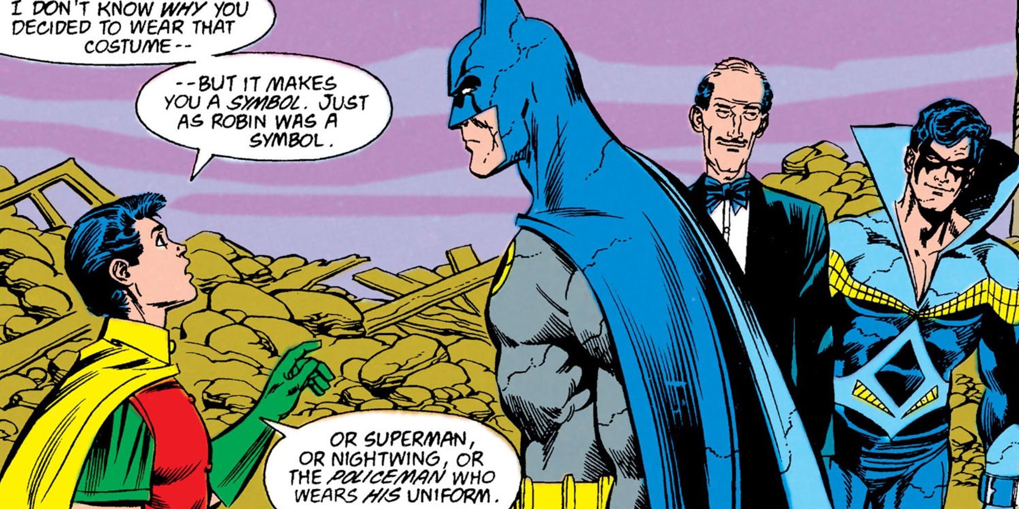 Tim Drake giving a speech to Batman in Batman A Lonely Place Of Dying