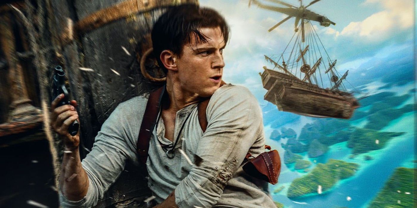 Tom Holland as Nathan Drake in Uncharted movie poster featured