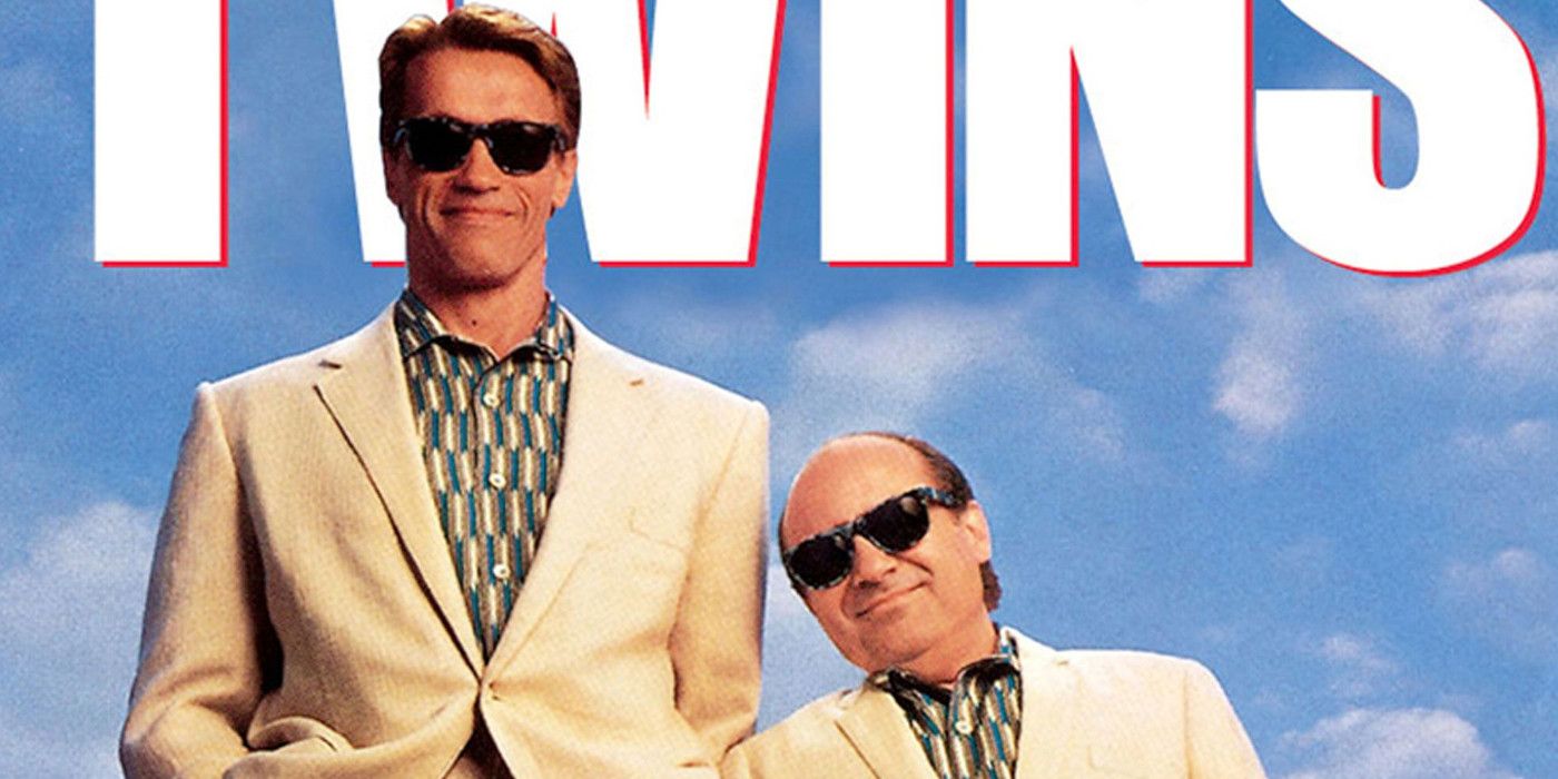Arnold Schwarzenegger and Danny DeVito on the poster for Twins