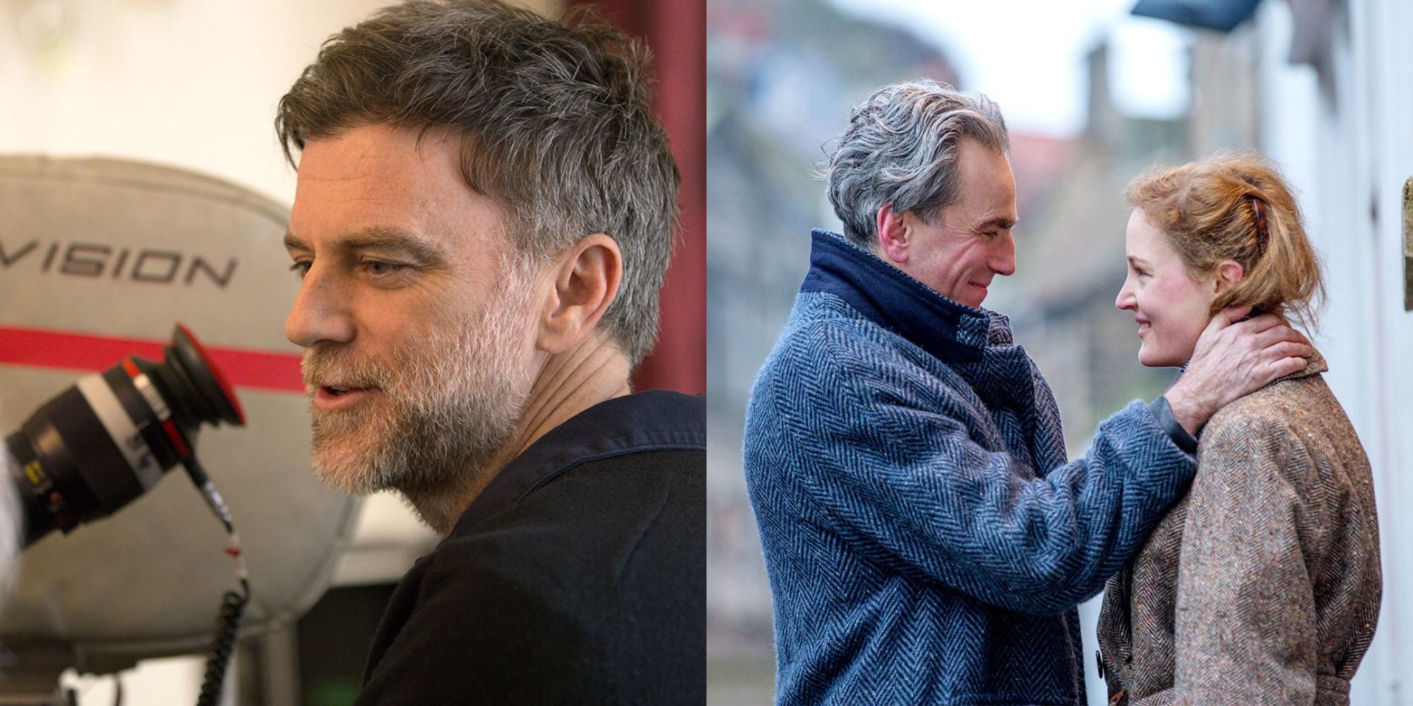 Two side by side images from Phantom Thread with PT Anderson