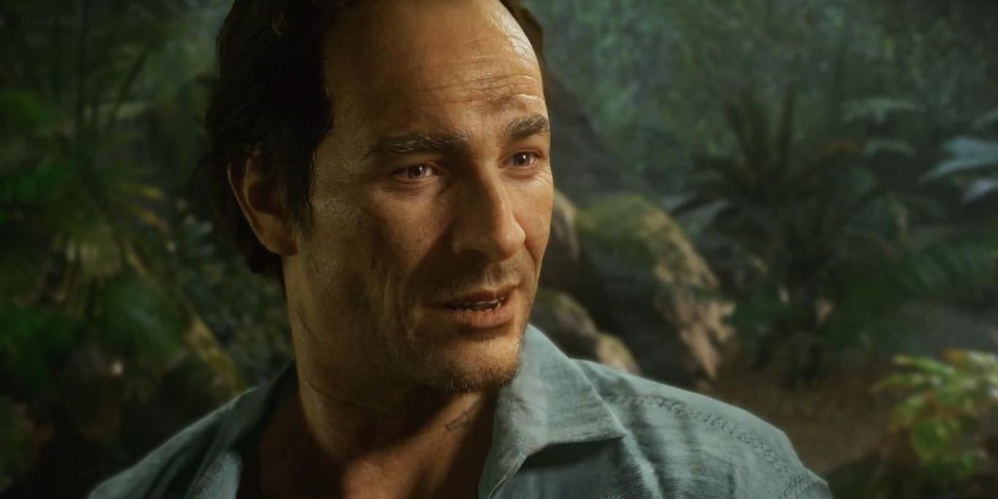 Samuel Drake talking in Uncharted