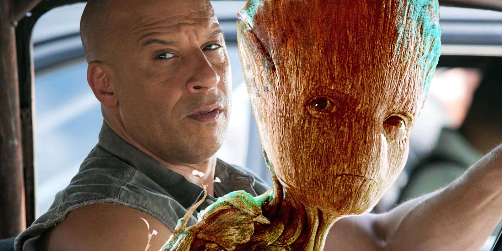 Vin Diesel and teen Groot from MCU