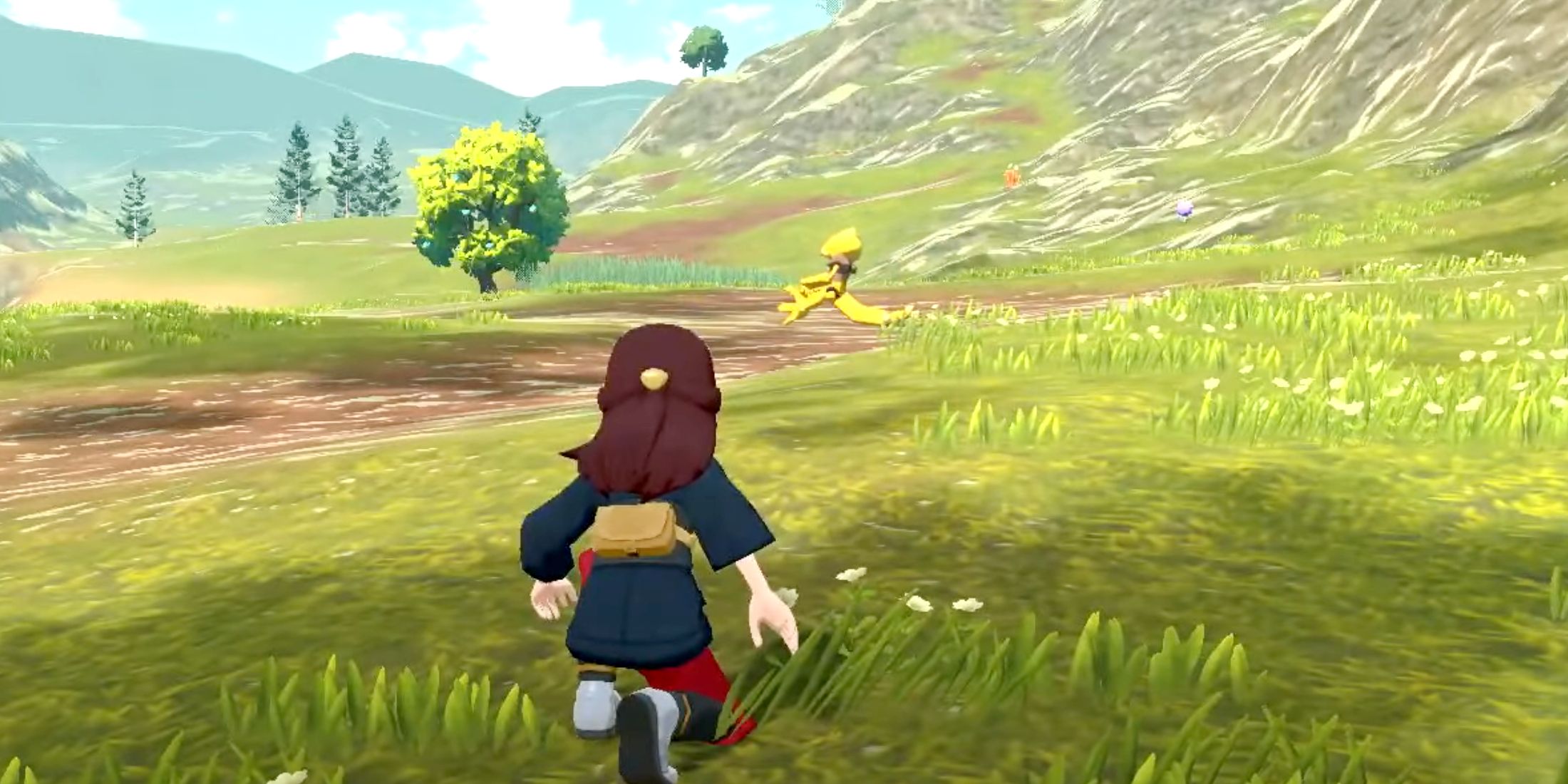 Akari approaching an Abra in Pokémon Legends: Arceus