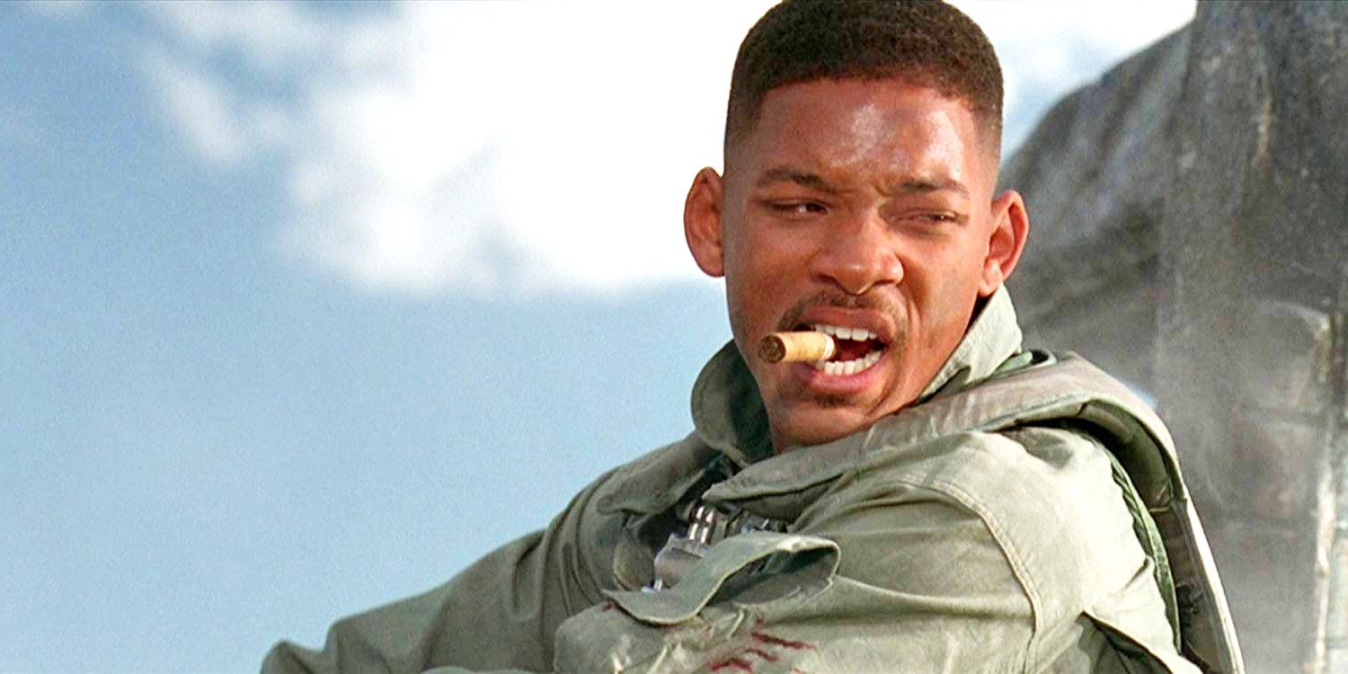 Will Smith smokes a cigar in Independence Day
