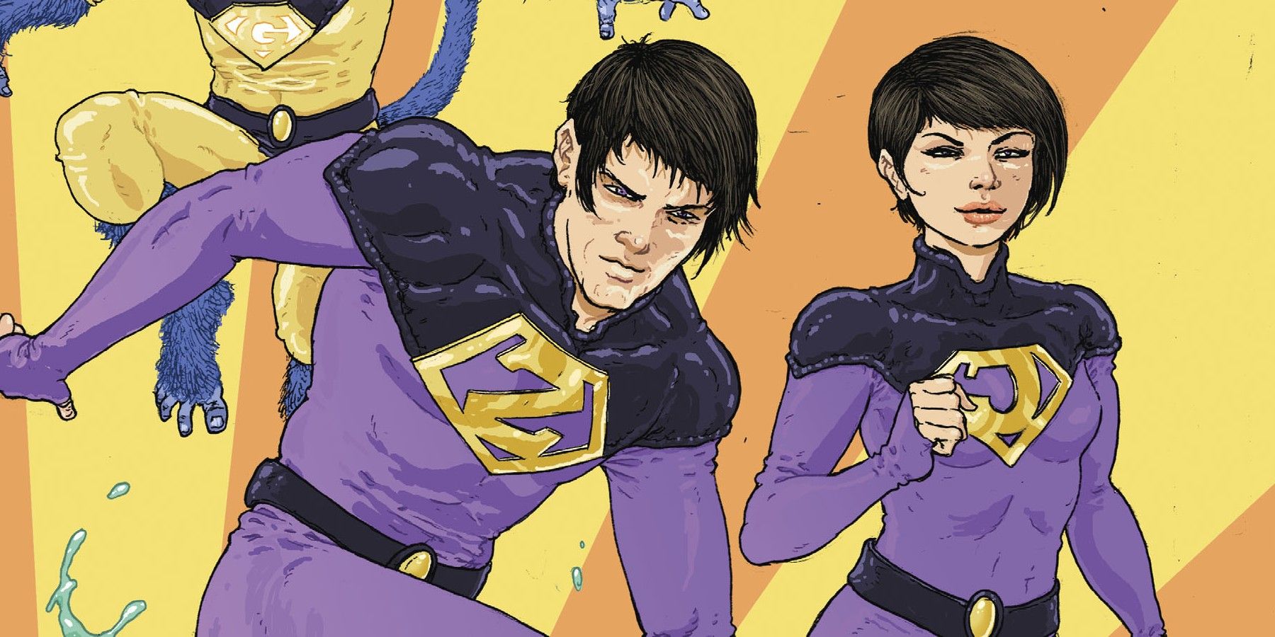 Artwork showing the Wonder Twins in the comics