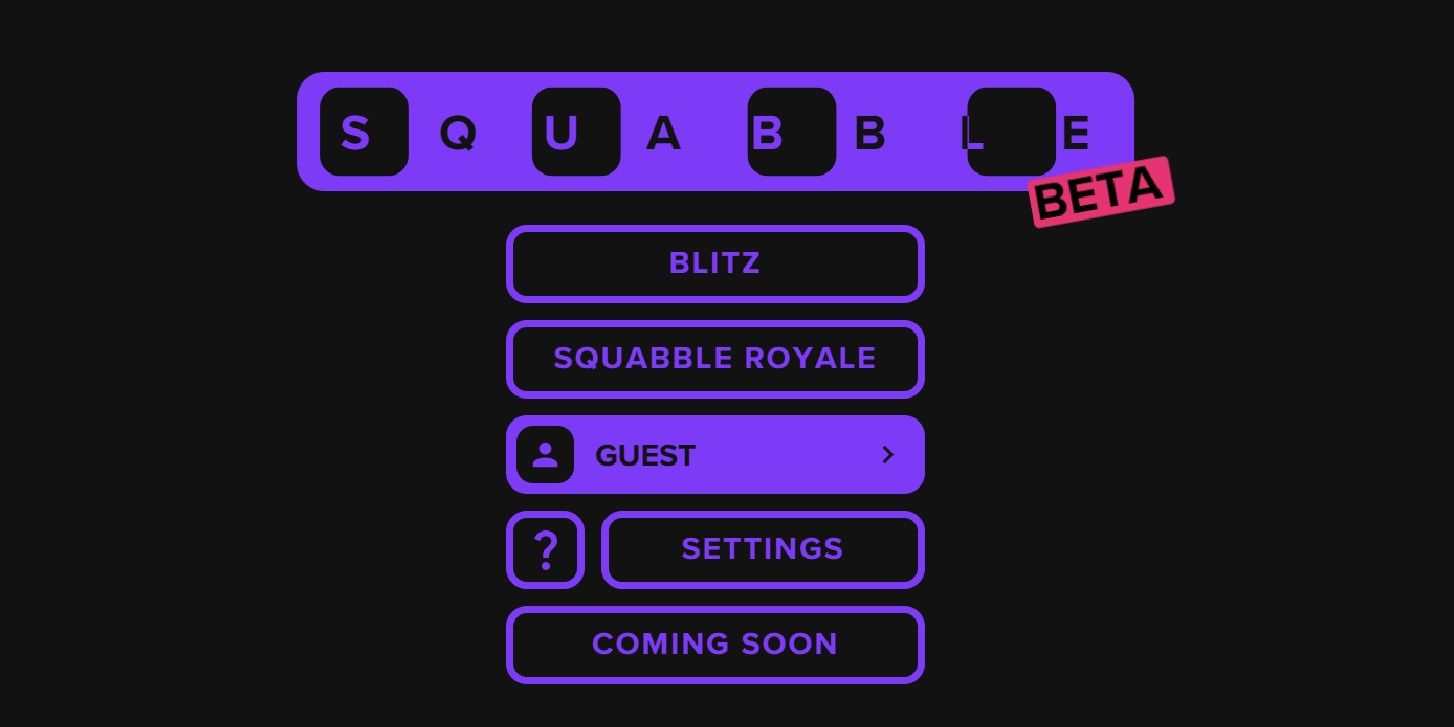 Beta board for the online game Squabble