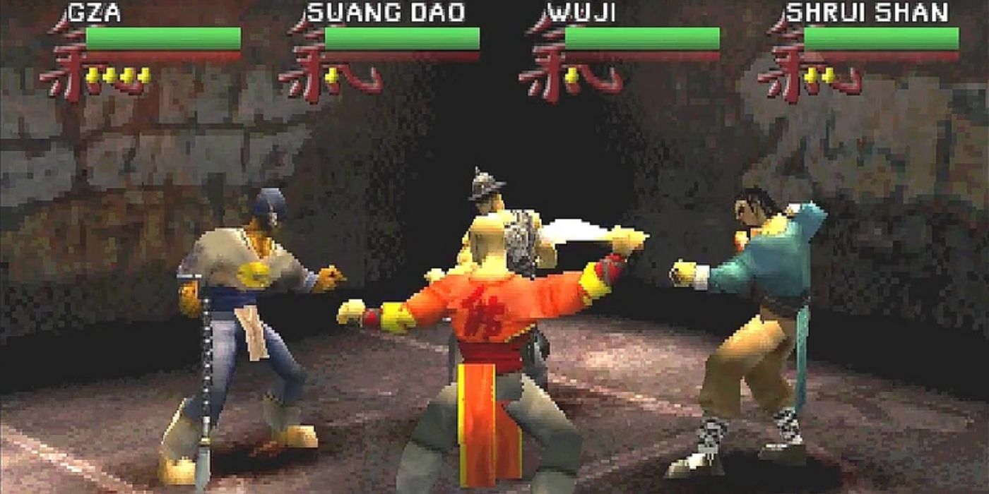A battle scene from the game Wu-Tang Shaolin Style