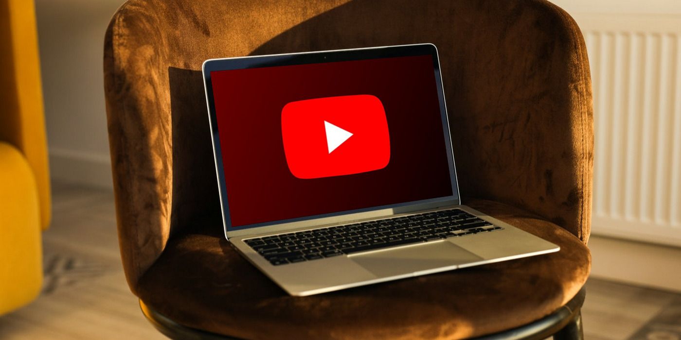 YouTube logo on a laptop