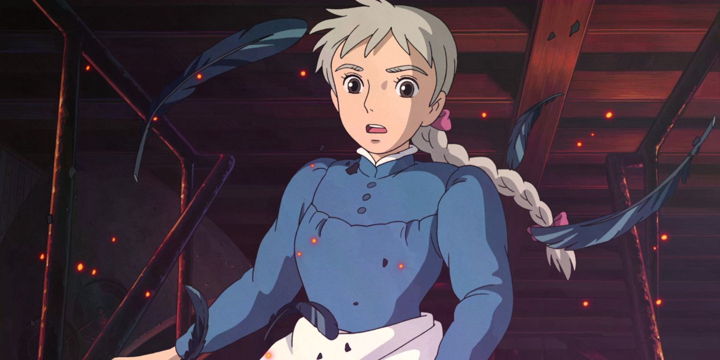 Young Sophie in the burning castle in Howl's Moving Castle