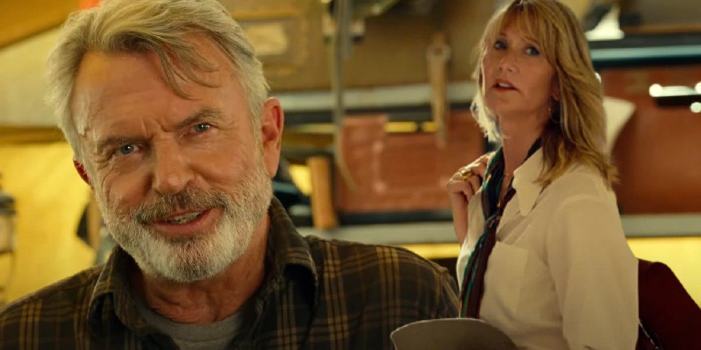 Mixed image of Ellie and Alan, 30 years older in Jurassic Park 3