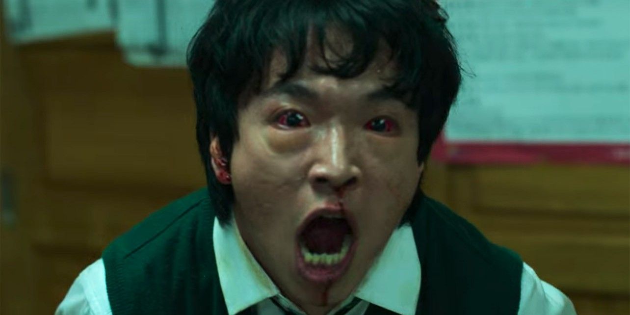 Gyeong-su turning into a zombie in All of Us Are Dead.