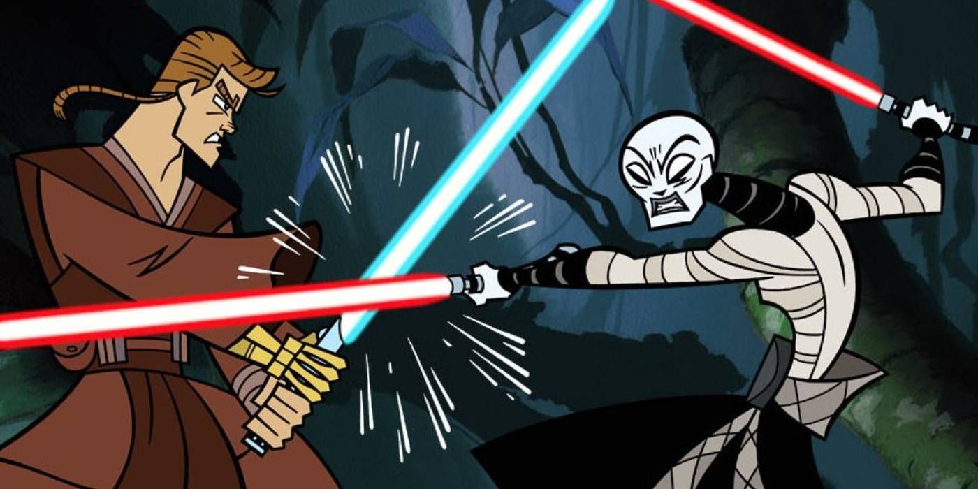 Anakin fights Ventress in Clone Wars
